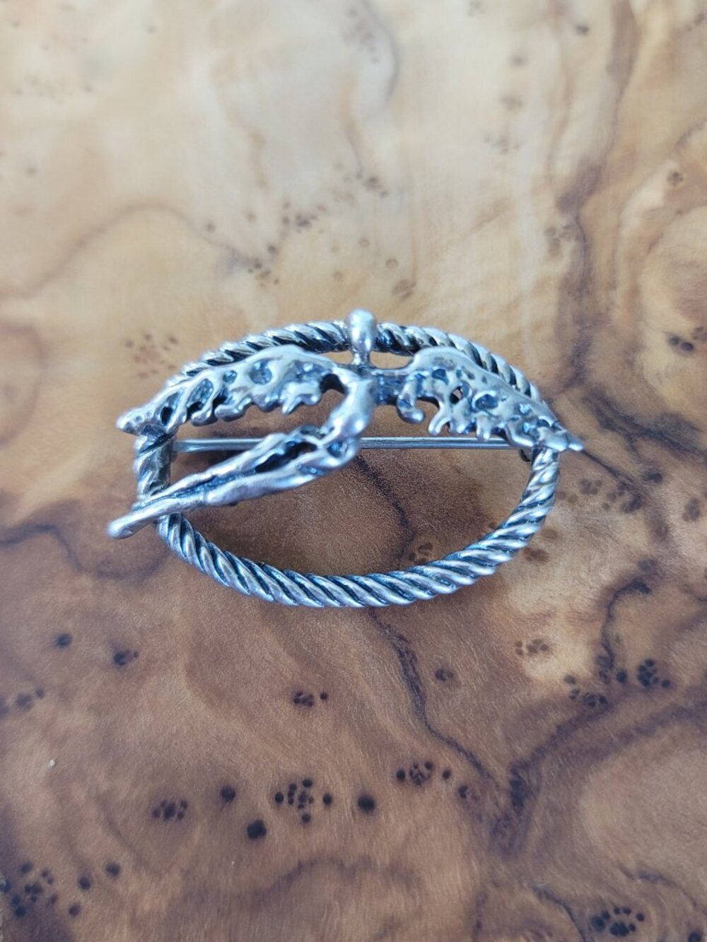 Sterling Angel Cable Link Brooch